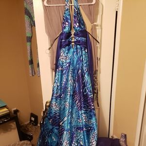 Silk gown wrap around neck